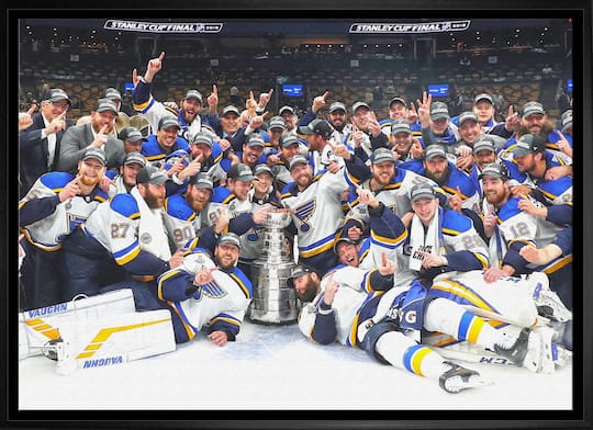 St. Louis Blues 20" x 29" Framed Canvas 2019 Stanley Cup 31.5" x 22.5"